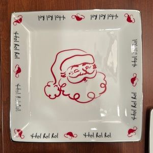 St Nicholas Square Santa Plate with Silver Trim
